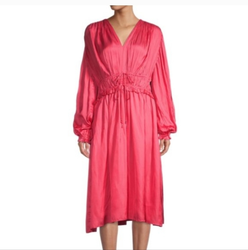 Elie Tahari Vibrant Pink Long Sleeve Dress